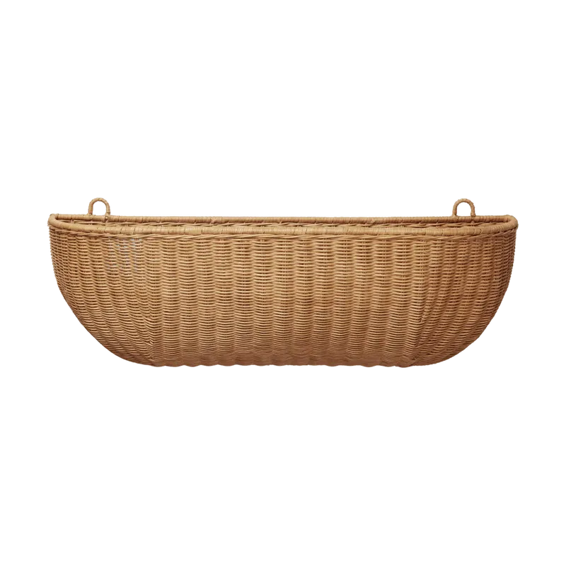 Braided wall pocket Wandkorb 25x75 cm Natural från Ferm Living – produktbild
