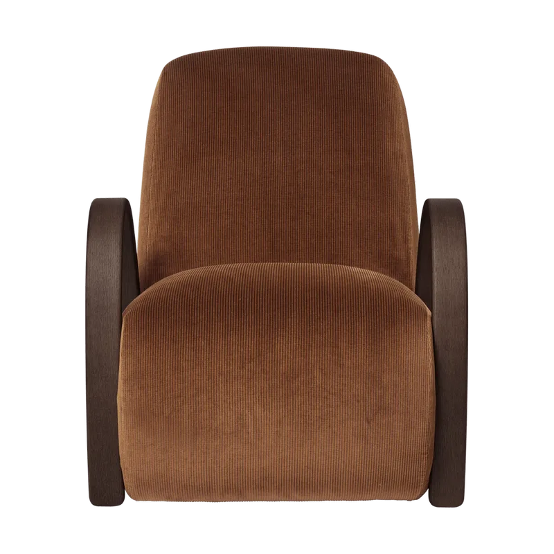 Buur lounge chair devoré velvet Rust fra Ferm Living – produktbillede