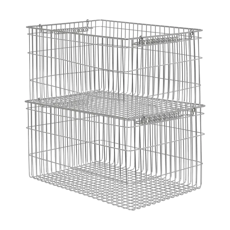 Cala Korb stapelbar 2er Pack Edelstahl, 36,2x26,2x20,2 cm von Ferm Living – Produktfoto