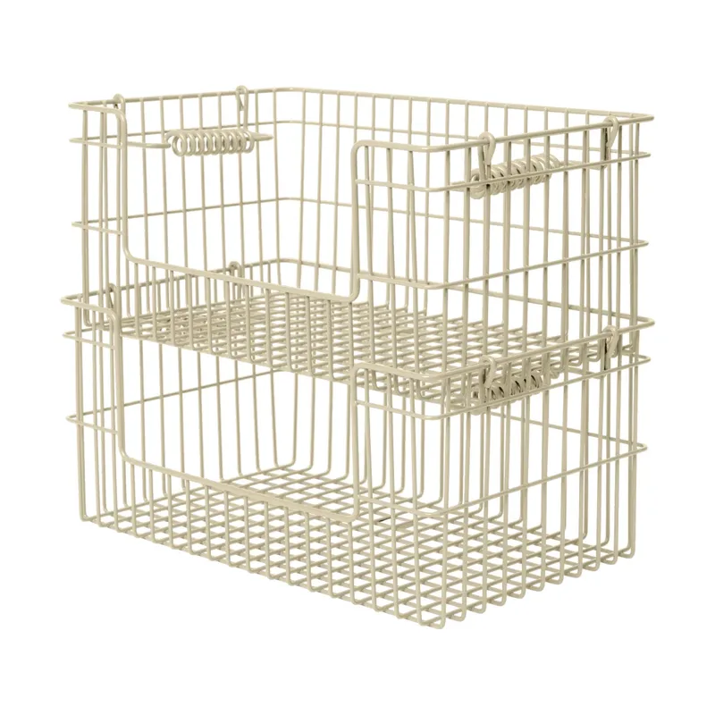 Cala Korb stapelbar 2er Pack Kaschmir, 28,7x18x13 cm fra Ferm Living – produktbillede