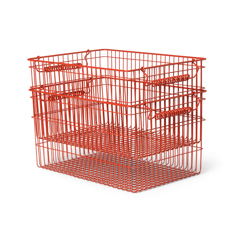 Cala Korb stapelbar 2er Pack Poppy red, 36,2 x 26,2 x 20,2cm by Ferm Living – product photo