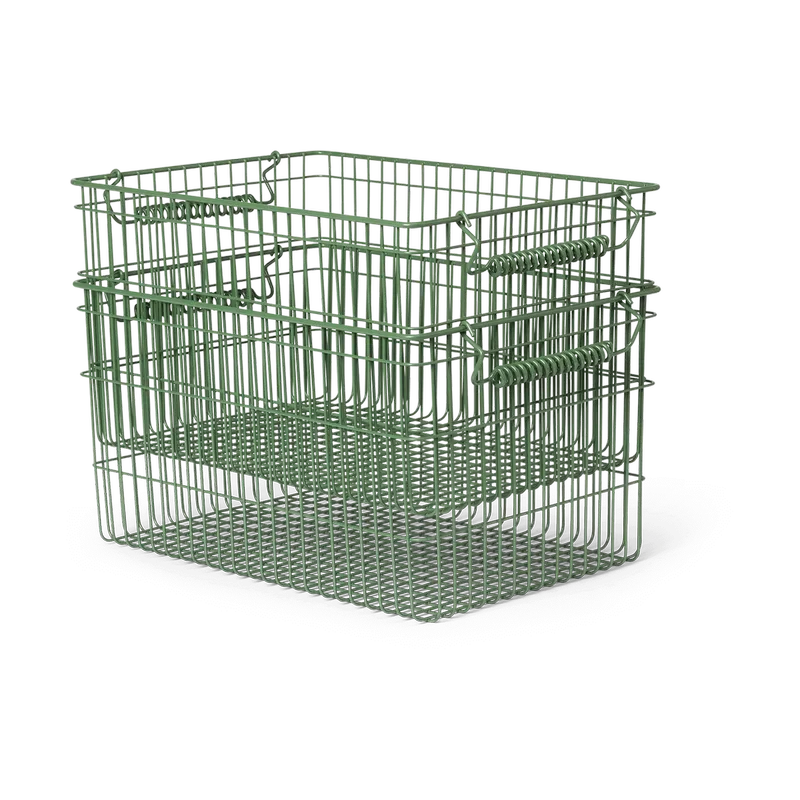 Cala Korb stapelbar 2er Pack Verdant green, 36,2 x 26,2 x 20,2cm by Ferm Living – product photo