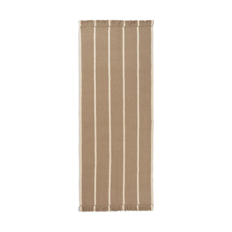 Calm kelim Laufmatte Dark Sand, Off-white, 80x200 cm van Ferm Living – productfoto