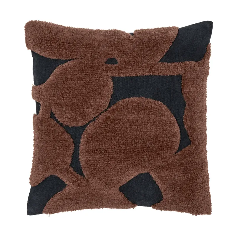 Cilla getuftetes Kissen Black-dark chocolate 50x50 cm fra Ferm Living – produktbillede