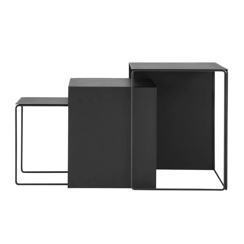 Cluster Beistelltisch 3er Pack Schwarz de Ferm Living – photo du produit