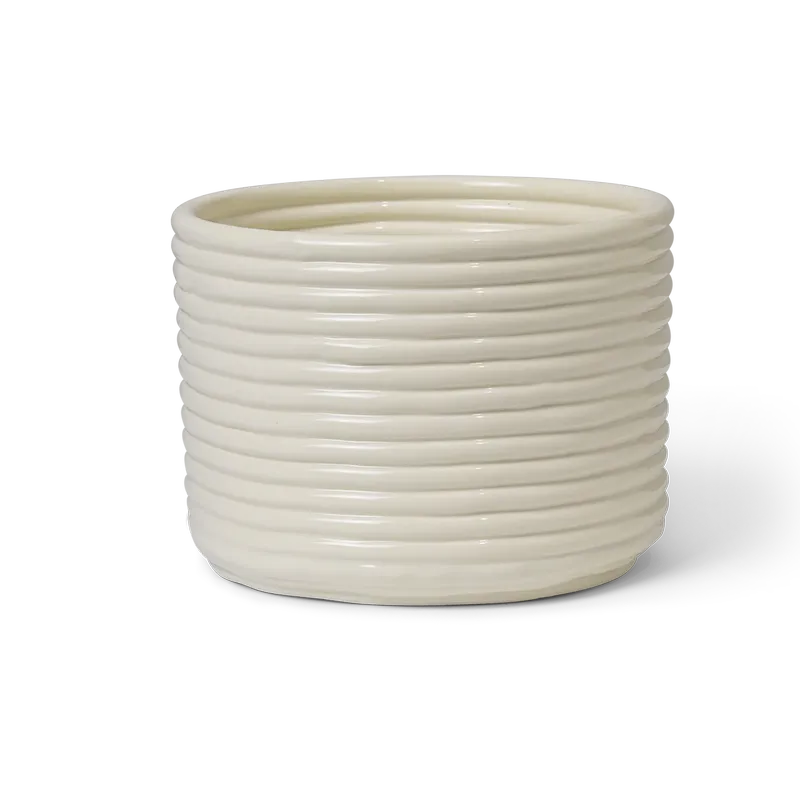 Corduroy Blumentopf Ø20x15 cm Off white by Ferm Living – product photo