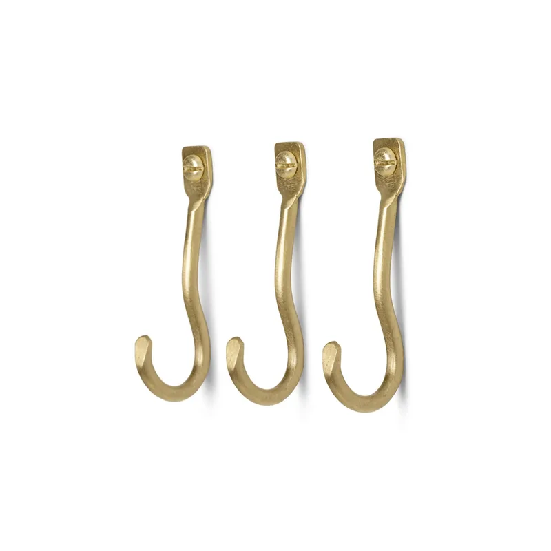 Curvature Haken 3er Pack Messing från Ferm Living – produktbild