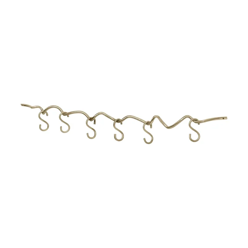 Curvature Wandschiene inkl. 6 Haken Messing från Ferm Living – produktbild