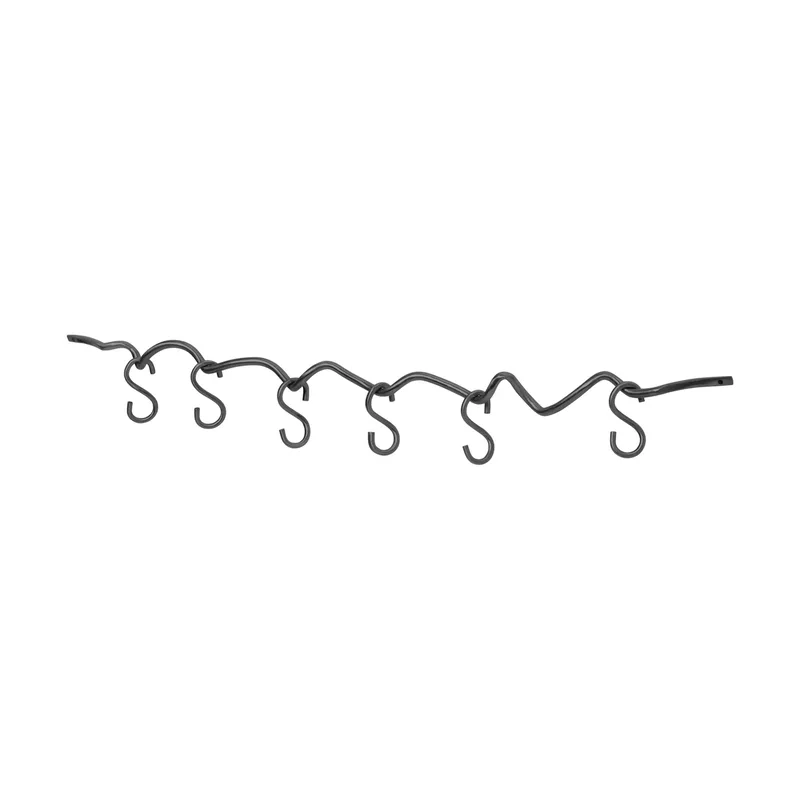 Curvature Wandschiene inkl. 6 Haken Schwarz Messing van Ferm Living – productfoto