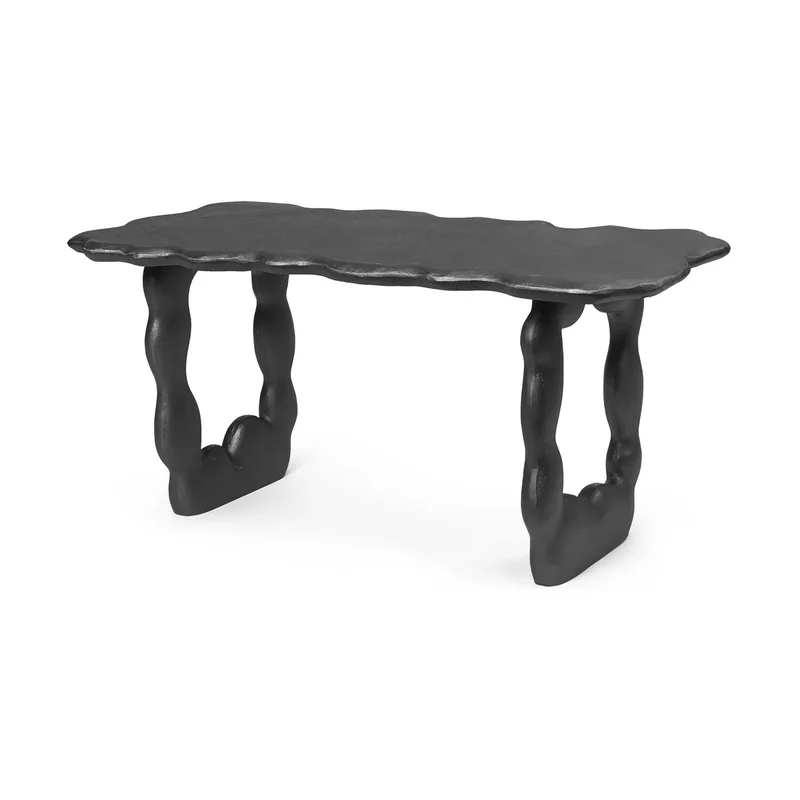 Dal Piece Couchtisch 100x50x47 cm Black Aluminium von Ferm Living – Produktfoto