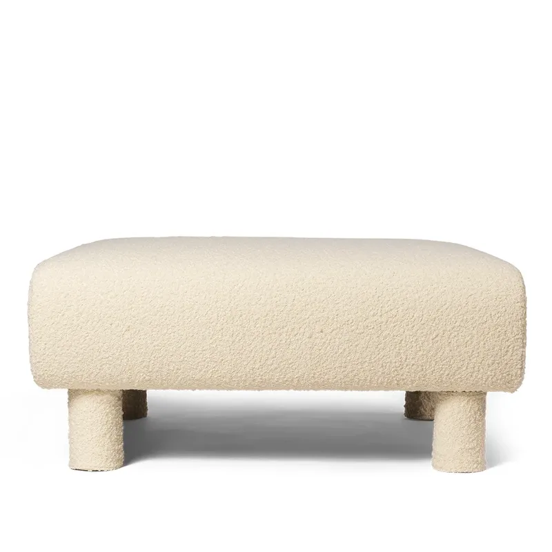 Dase Ottoman Nordic Bouclé - Off-White von Ferm Living – Produktfoto