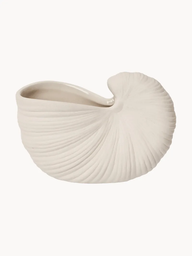 Dekselpot Shell in schelp vorm, B 11 cm van Ferm Living – productfoto