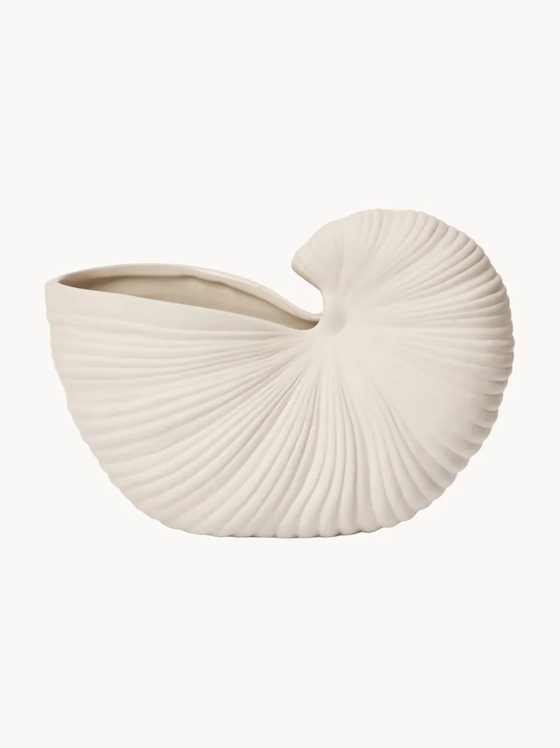 Dekselpot Shell in schelp vorm, B 23 cm by Ferm Living – product photo