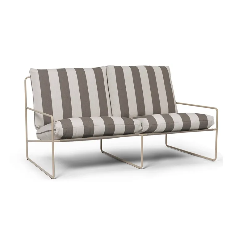 Desert 2-Sitzer Sofa Cash stripe-chocolate från Ferm Living – produktbild
