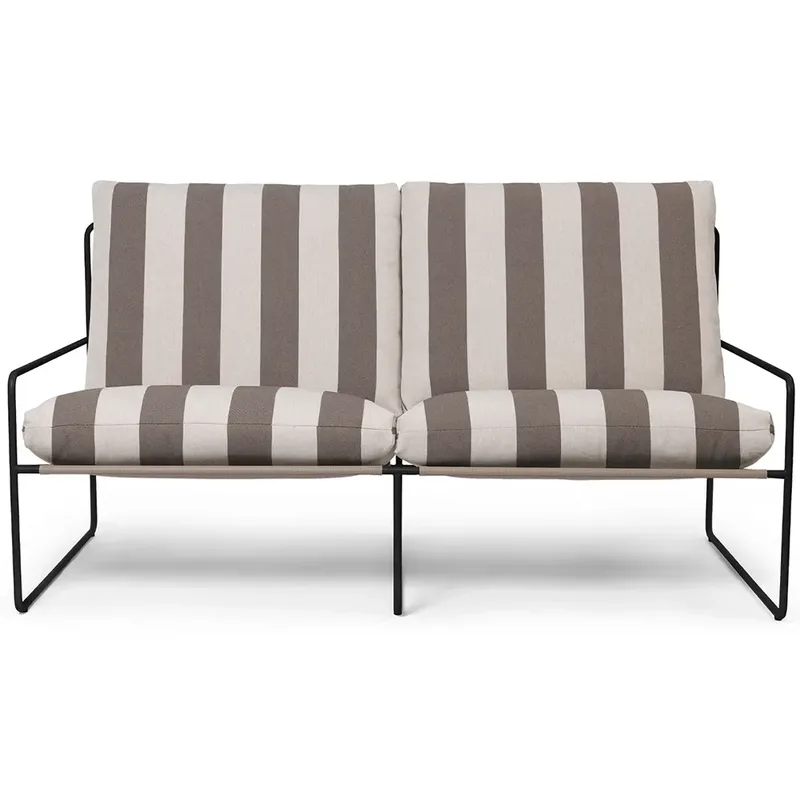 Desert 2-Sitzer Sofa Stripe Black/Chocolate von Ferm Living – Produktfoto