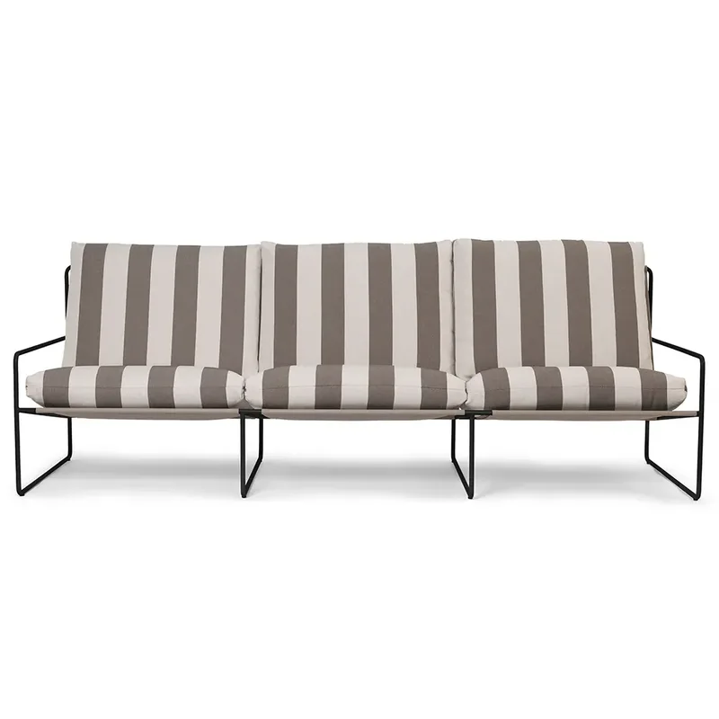 Desert 3-Sitzer Sofa Stripe Black/Chocolate von Ferm Living – Produktfoto