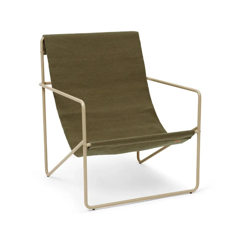 Desert Loungesessel Olive, Cashemere Gestell från Ferm Living – produktbild