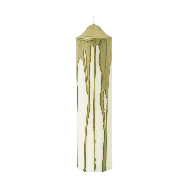 Dryp Blockkerze Olive Green, 20 cm by Ferm Living – product photo