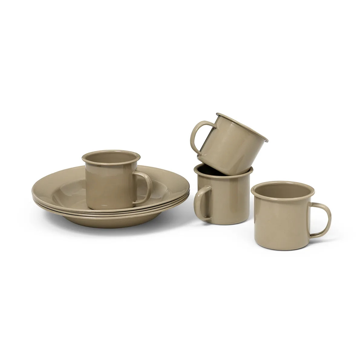 Set vaisselle Yard - Beige - Acier émaillé de Ferm Living – photo du produit