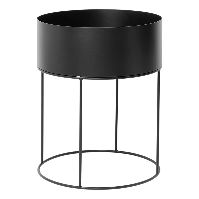 Ferm Living Plant Box Rund Schwarz by Ferm Living – product photo