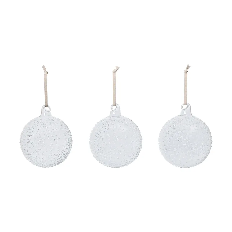 Flurry Christbaumkugeln 3er-Pack L, Weiß de Ferm Living – photo du produit