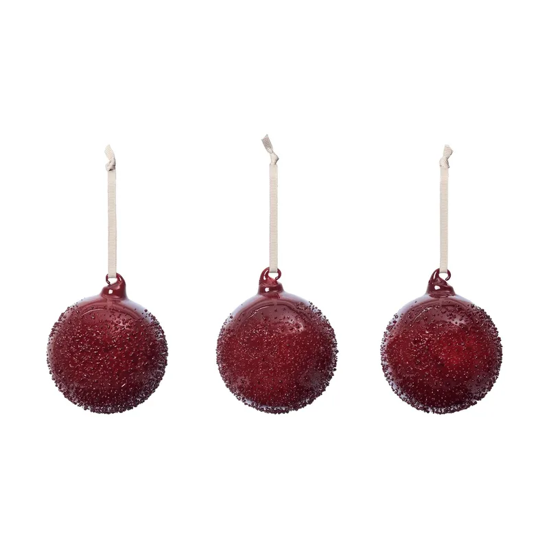 Flurry Christbaumkugeln 3er-Pack M, Picante Red från Ferm Living – produktbild