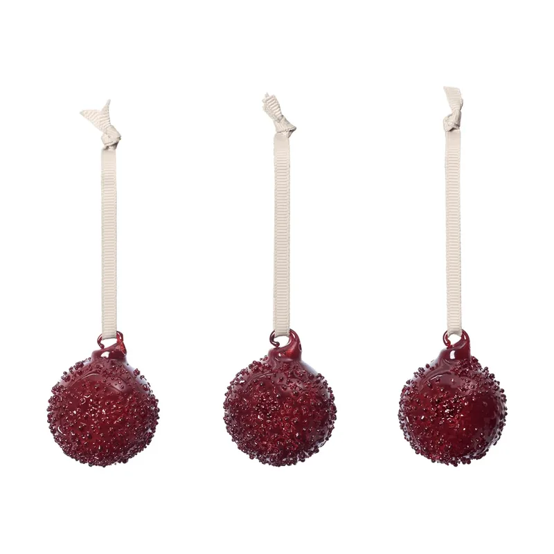 Flurry Christbaumkugeln 3er-Pack S, Picante Red van Ferm Living – productfoto