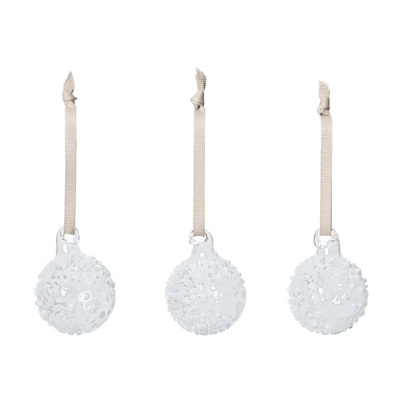 Flurry Christbaumkugeln 3er-Pack S, Weiß de Ferm Living – photo du produit