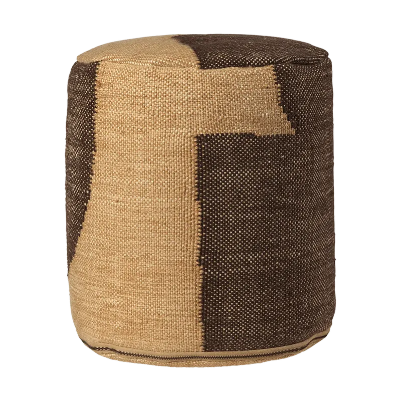 Forene cylinder Pouf Ø38x42 cm Tan-Chocolate by Ferm Living – product photo