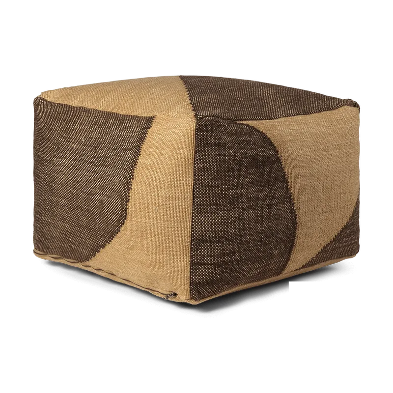 Forene square Pouf 60x60x40 cm Tan-Chocolate by Ferm Living – product photo
