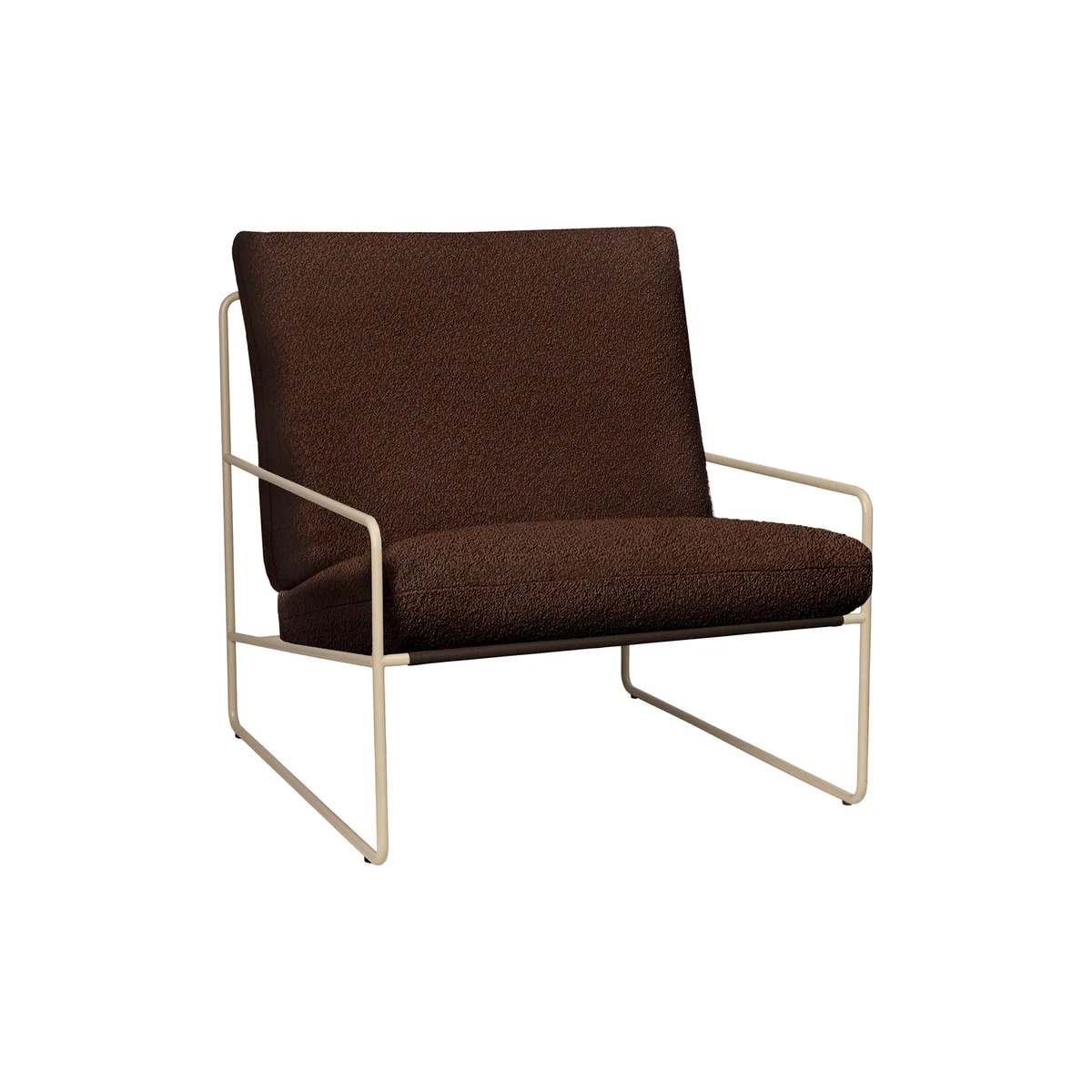 Gepolsterter Sessel Désert - Braun - Outdoor-Boucléstoff från Ferm Living – produktbild