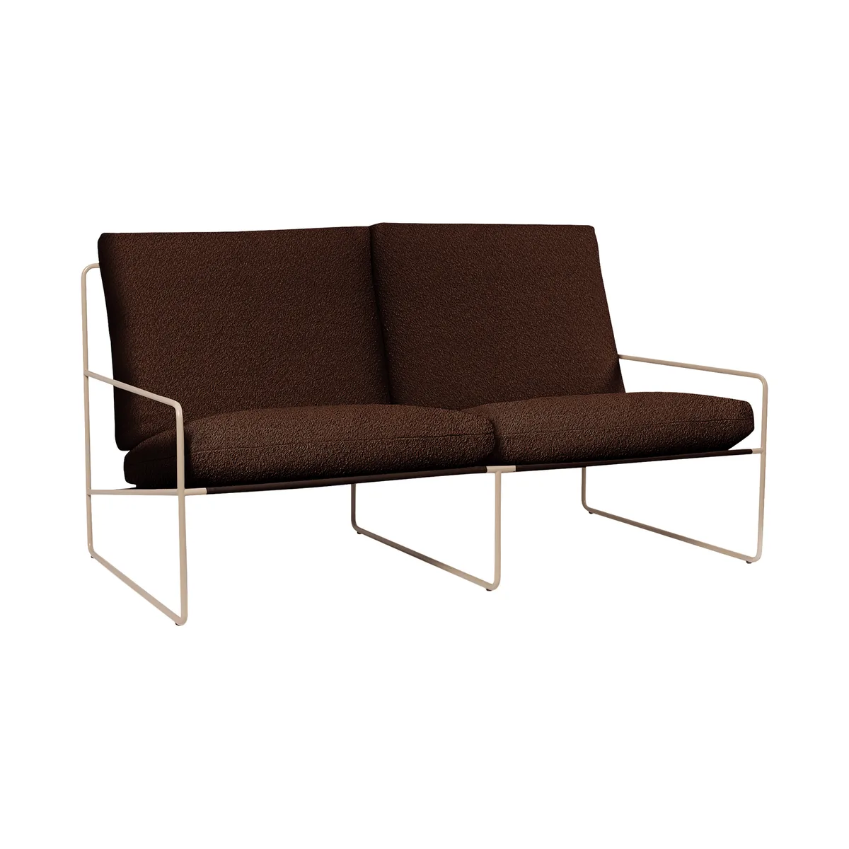 Gepolstertes Gartensofa Désert - Braun - Outdoor-Boucléstoff von Ferm Living – Produktfoto