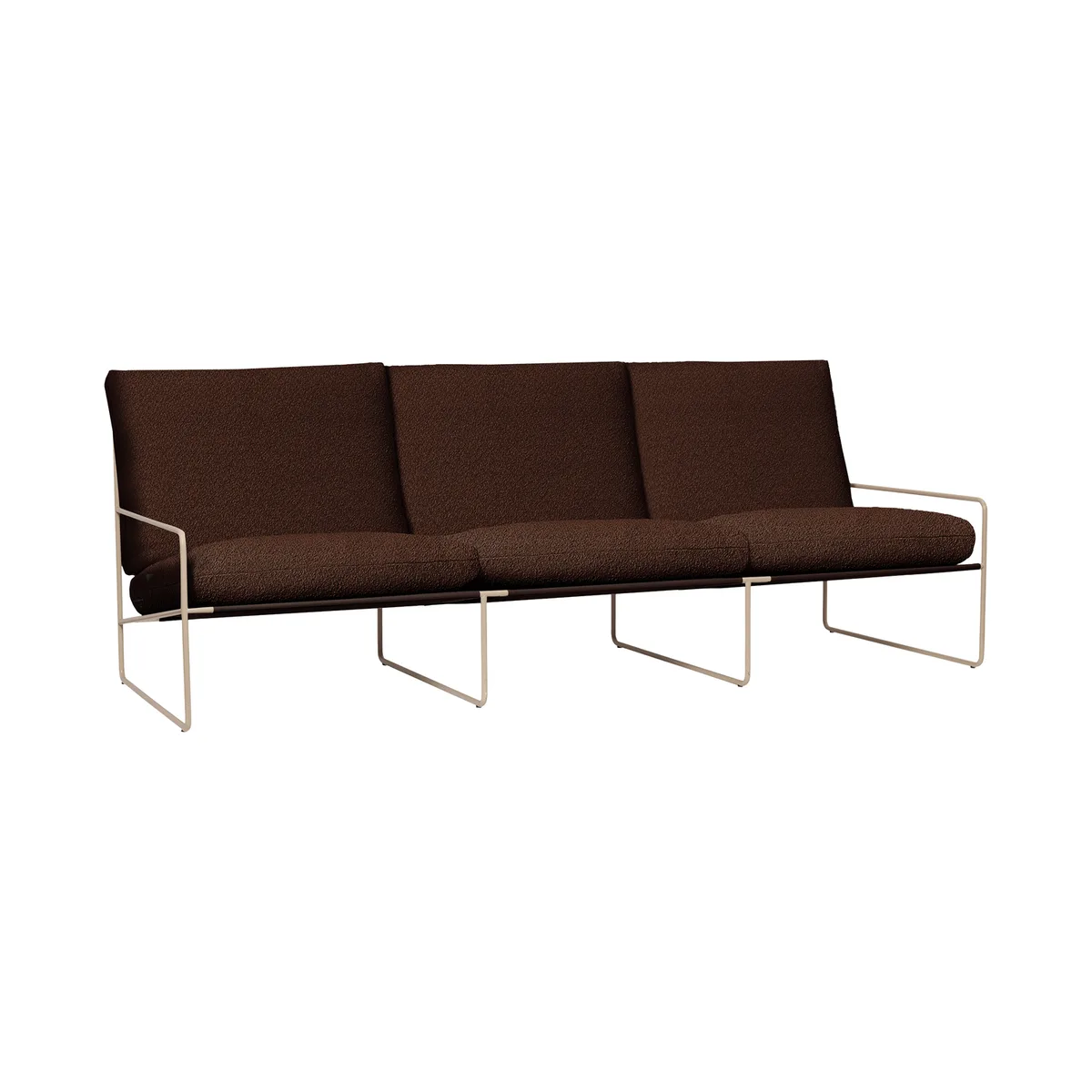 Gepolstertes Gartensofa Désert - Braun - Outdoor-Boucléstoff von Ferm Living – Produktfoto