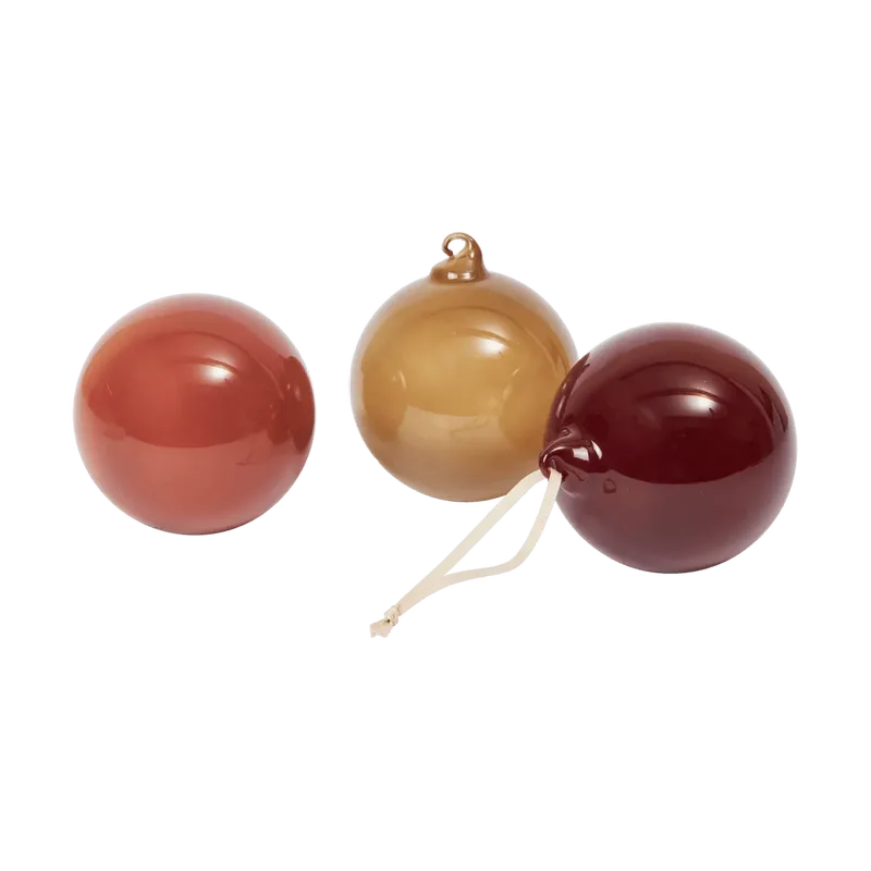 Glass bauble Weihnachtskugeln L Ø10 cm 3-teilig Roseate Opaque by Ferm Living – product photo