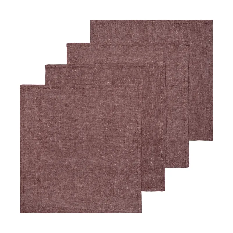 Hale Serviette 4er Pack Chestnut, 35x35 cm van Ferm Living – productfoto