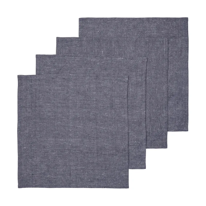 Hale Serviette 4er Pack Indigo blue, 35x35 cm van Ferm Living – productfoto
