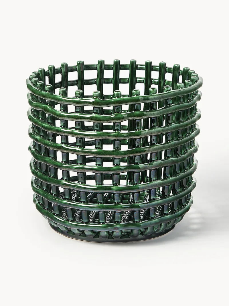 Handgemaakte opbergmand Nalan van keramiek, H 21 cm by Ferm Living – product photo