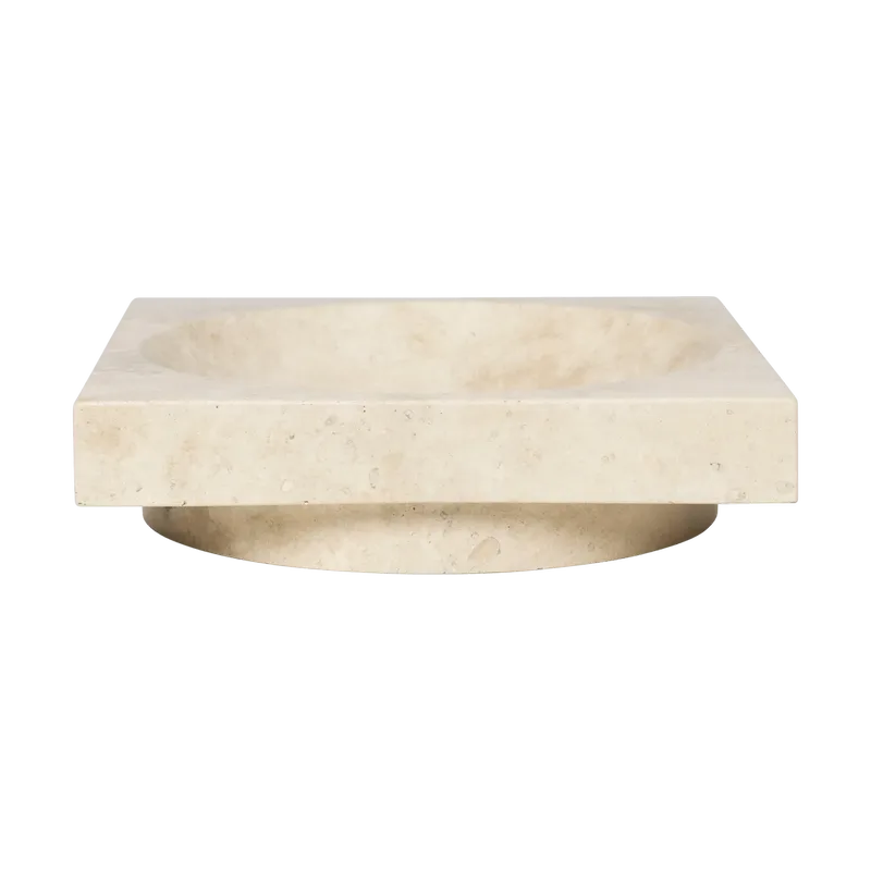 Hew Dekorationsschale niedrig Travertine von Ferm Living – Produktfoto