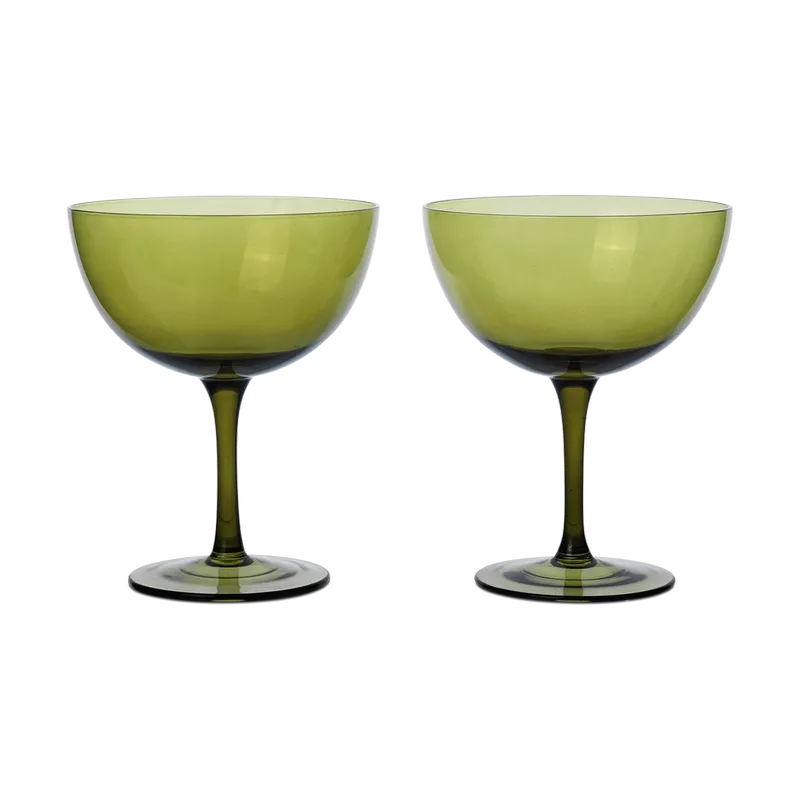 Host Cocktailglas 24 cl 2er Pack Moss green från Ferm Living – produktbild