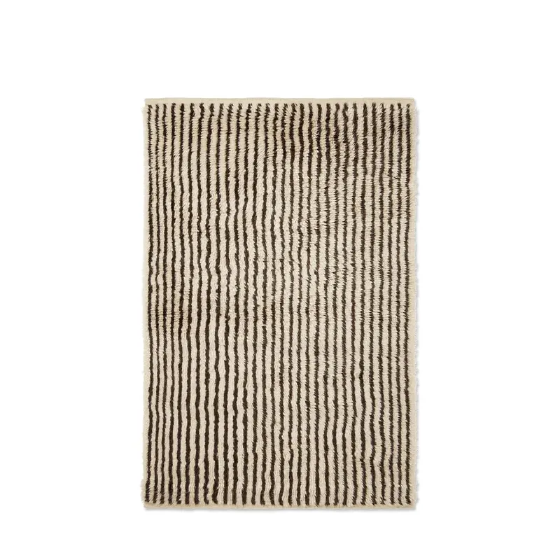 Kami-Knotenteppich 120 x 180 cm – Cremeweiß/Kaffee von Ferm Living – Produktfoto