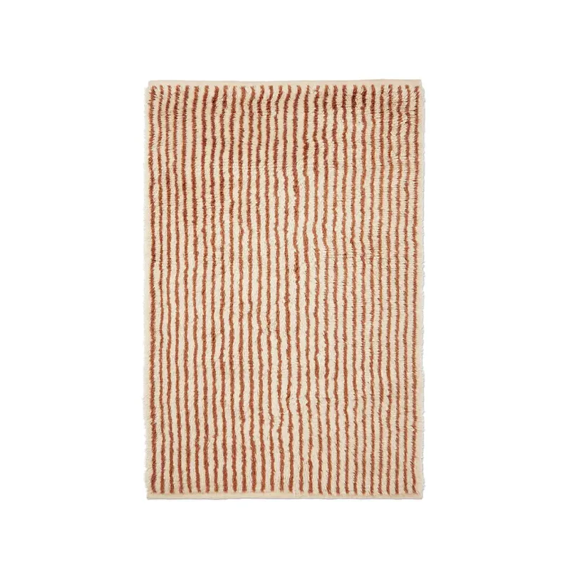 Kami-Knotenteppich 120 x 180 cm - Cremeweiß/Rotbraun von Ferm Living – Produktfoto