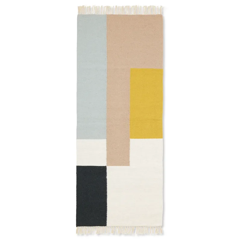 Kelim Teppich 70 x 180cm Squares van Ferm Living – productfoto