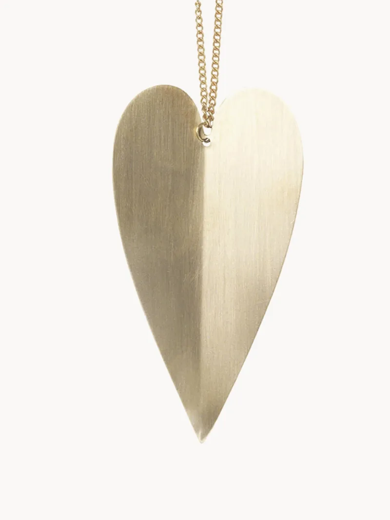Kerstboomhangers Heart van messing, 4 stuks fra Ferm Living – produktbillede
