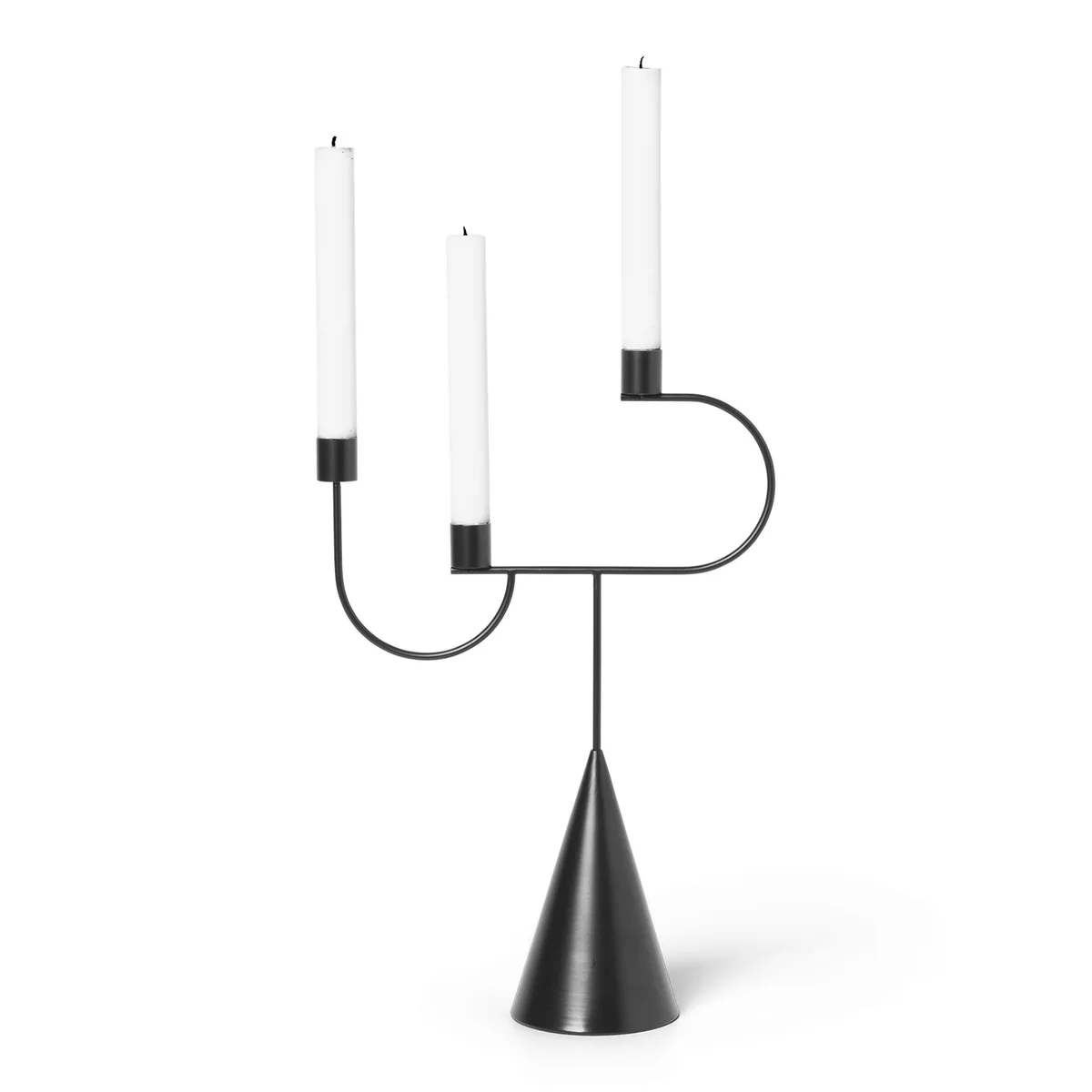 Kerzenleuchter Bougeoirs - Schwarz - Thermolackiertes Metall - Designer Trine Andersen från Ferm Living – produktbild