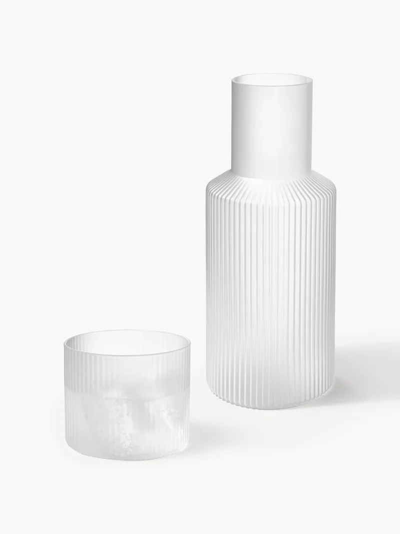 Kleine mondgeblazen karaf Ripple met tumbler, 2-delig fra Ferm Living – produktbillede
