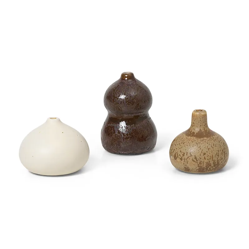 Komo Vasee mini 3er Set Brown-white de Ferm Living – photo du produit