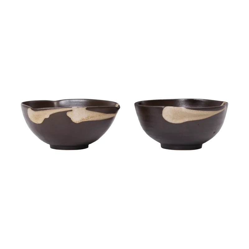 Koyo Schale 2er Pack Dark brown-buff, Ø11,5x6 cm by Ferm Living – product photo