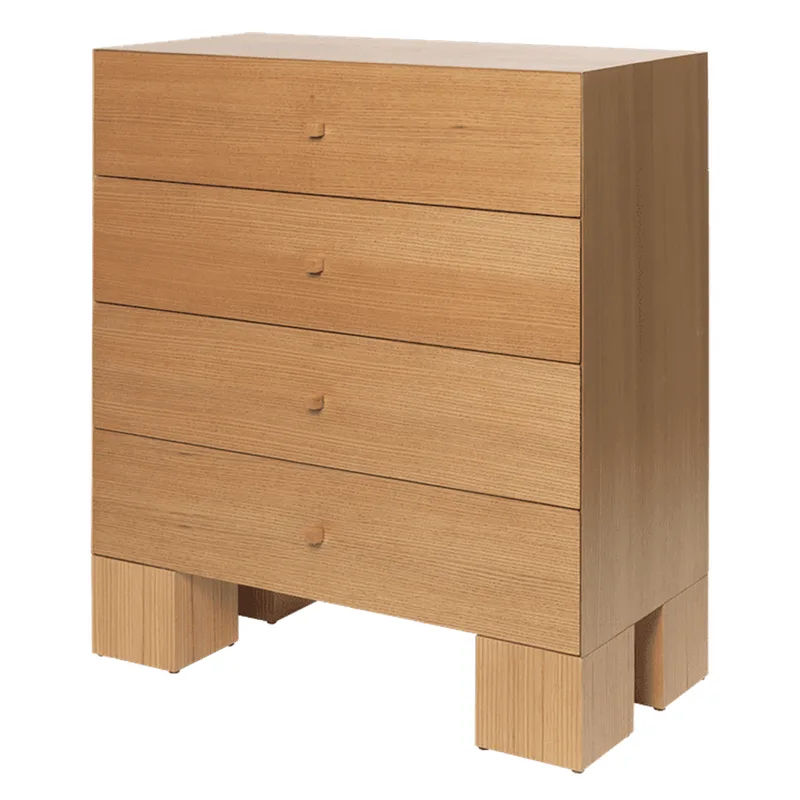 Kuben Kommode 1x4 - Natürliches Eichenfurnier by Ferm Living – product photo