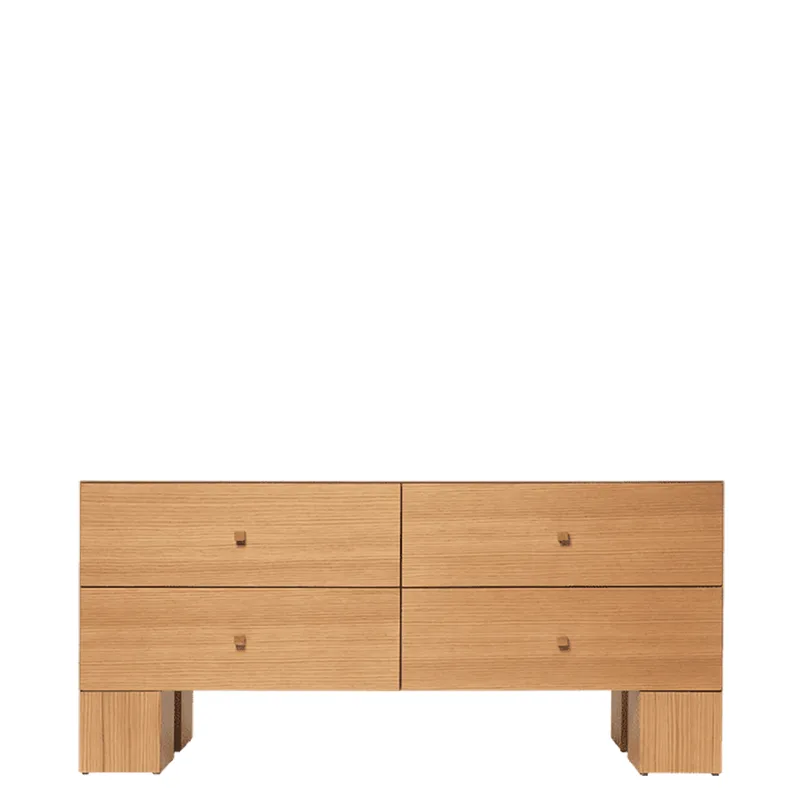 Kuben Kommode 2x2 - Natürliches Eichenfurnier van Ferm Living – productfoto