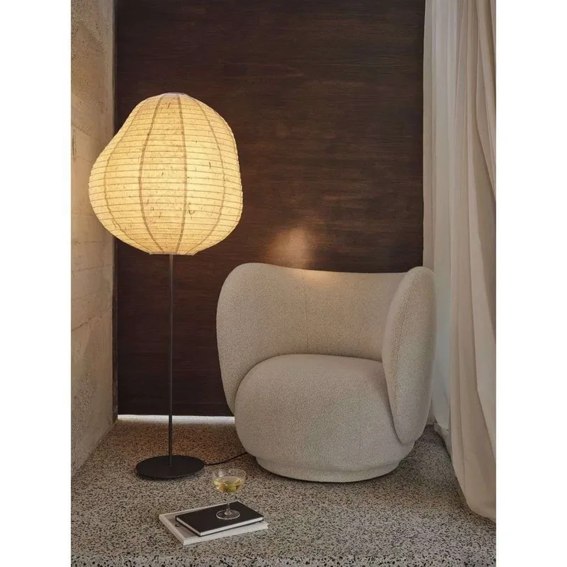 Kurbis Vloerlamp Tall Natural/Zwart de Ferm Living – photo du produit